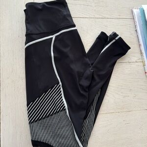 Lululemon black leggings with white detail